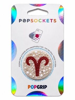 Luxe Crystal Aries ♈️ Theme Diamonds PopSocket Phone Holder Grip New